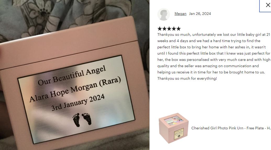 Precious Angel Photo Pink Urn