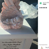 New Born Infant Pink Angel Column Urn - Baby Girl Urn For Infants