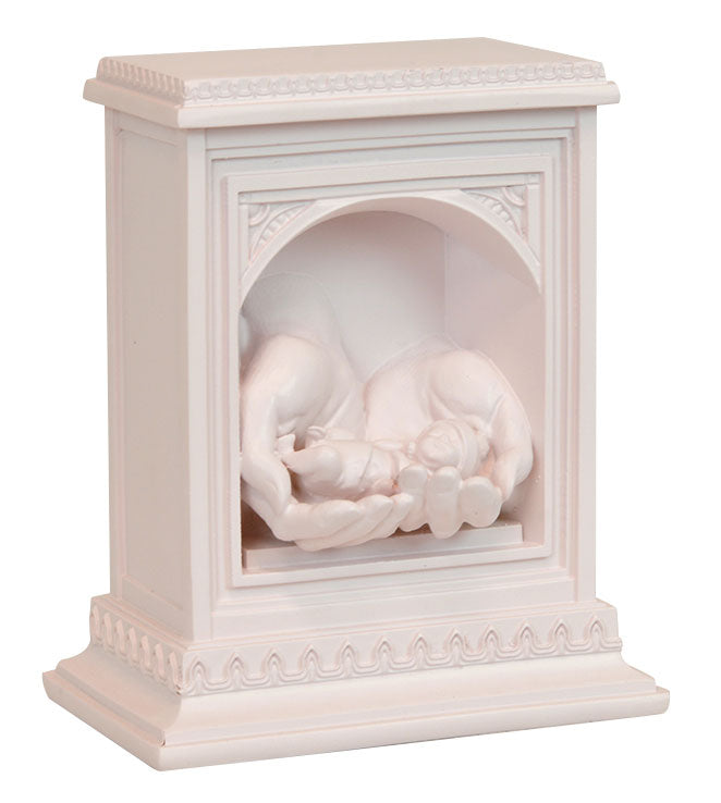 In Jesus's Hands Preemie Pink Baby Cremation Urn