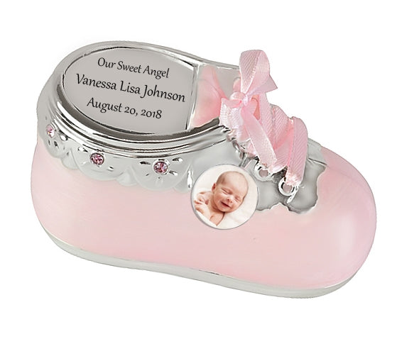 Pink Bootie Photo Baby Urn