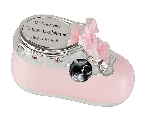 Pink Bootie Photo Baby Urn