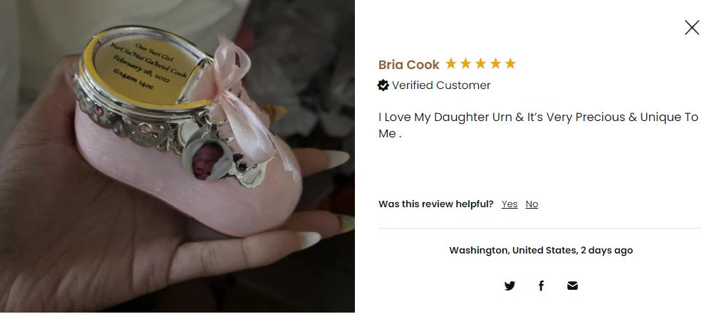 Pink Bootie Photo Baby Urn