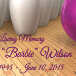 Pink Bowling Ball Memorial Keychain Urn