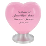 Beautiful Girl Pink Heart Child Urn