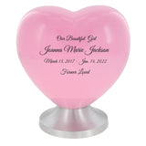 Beautiful Girl Pink Heart Child Urn