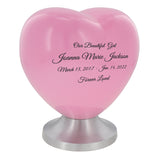 Beautiful Girl Pink Heart Child Urn