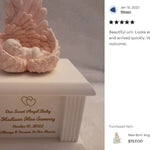 New Born Infant Pink Angel Column Urn - Baby Girl Urn For Infants