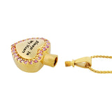 Pink Crystal Gold Always Pendant Urn - Love Charms Option