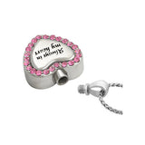 Pink Crystal Always Stainless Ash Urn - Love Charms™ Option