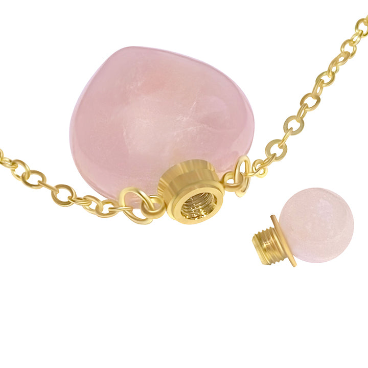 Pink Crystal Heart Cremation Jewelry Ash Necklace Urn - Love Charms® Option