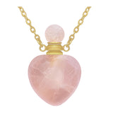 Pink Crystal Heart Cremation Jewelry Ash Necklace Urn - Love Charms® Option