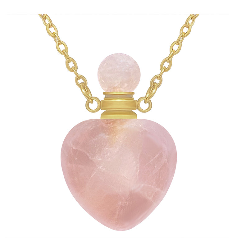 Pink Crystal Heart Cremation Jewelry Ash Necklace Urn - Love Charms® Option