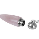 Rose Quartz Cremation Jewelry Urn Opened