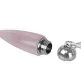 Rose Quartz Cremation Jewelry Urn Opened
