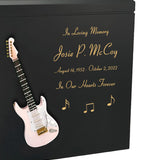 Pink Electric Guitar Wood Adult Cremation Urn - Miniature Guitar - Photo Option