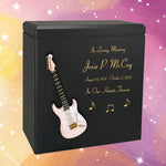 Pink Electric Guitar Wood Adult Cremation Urn - Miniature Guitar - Photo Option
