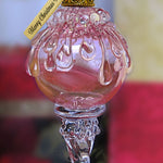 Pink Snowball Icicle Ornament Keepsake - Love Charms® Option