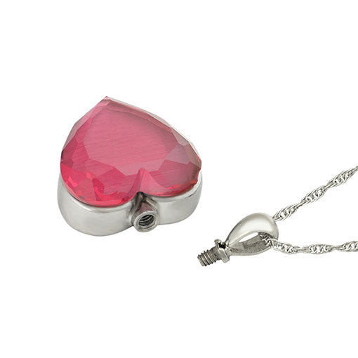 Pink Heart Stainless Ash Urn