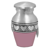 Wings of an Angel Pink Circle of Hearts Keepsake Urn - Engraving Option