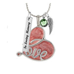 Pink Love Heart Pendant Urn - Love Charms Option