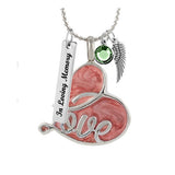 Pink Love Heart Pendant Urn - Love Charms Option