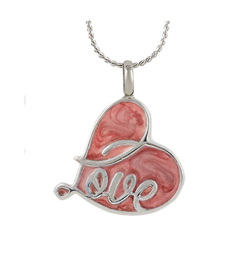 Pink Love Heart Pendant Urn - Love Charms Option