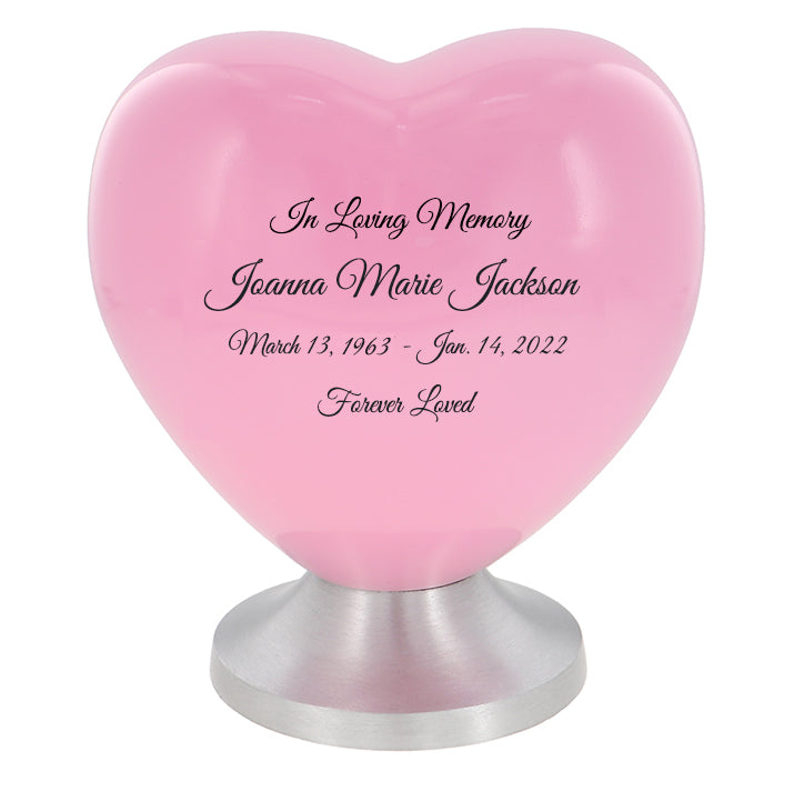 Pink Heart Medium Urn