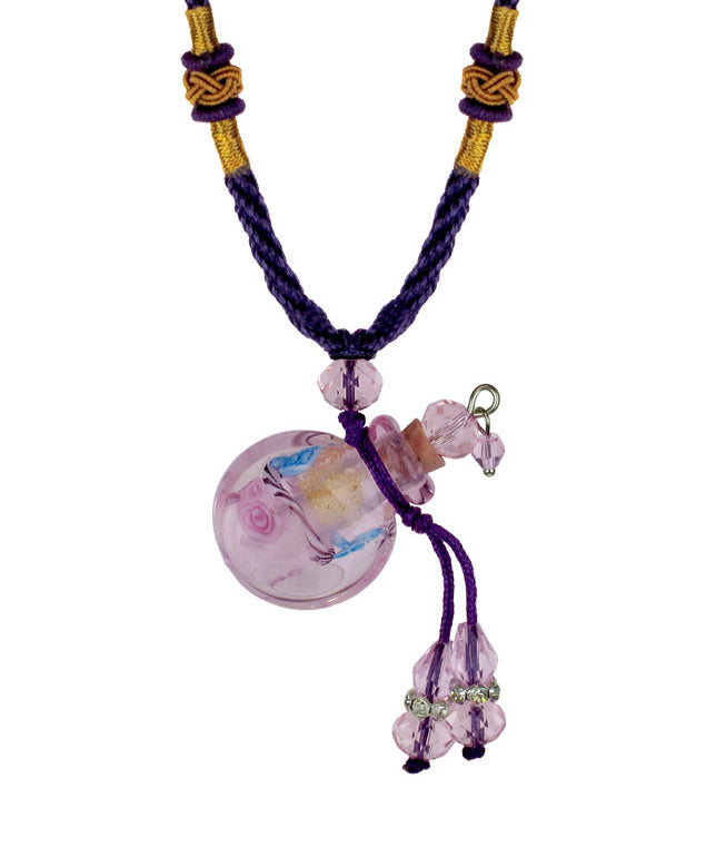 Pink Memorial Glass Pendant Urn