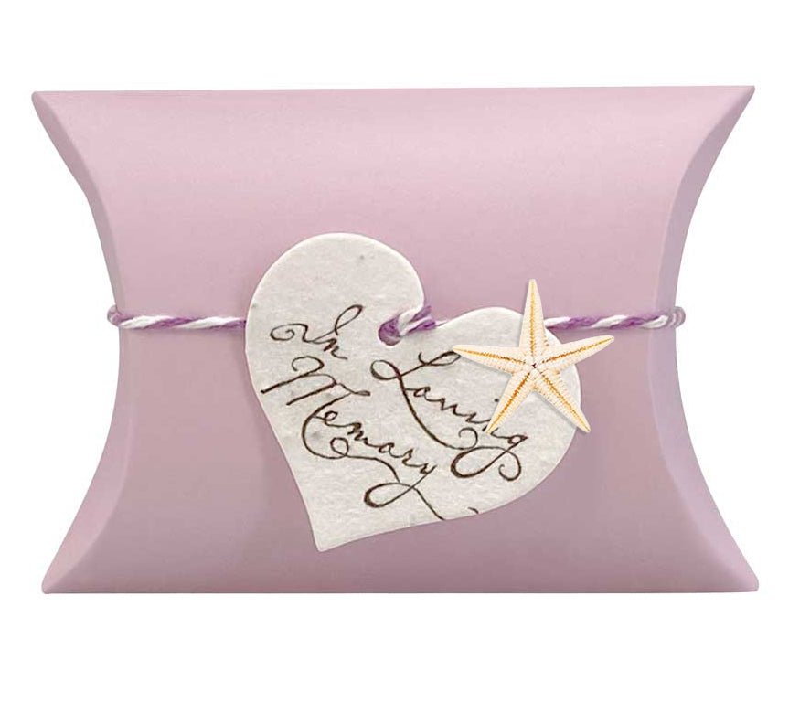 Starfish Tiny Aqua and Pink Peaceful Pillow® Bio Urns - In Loving Memory - Set of 2