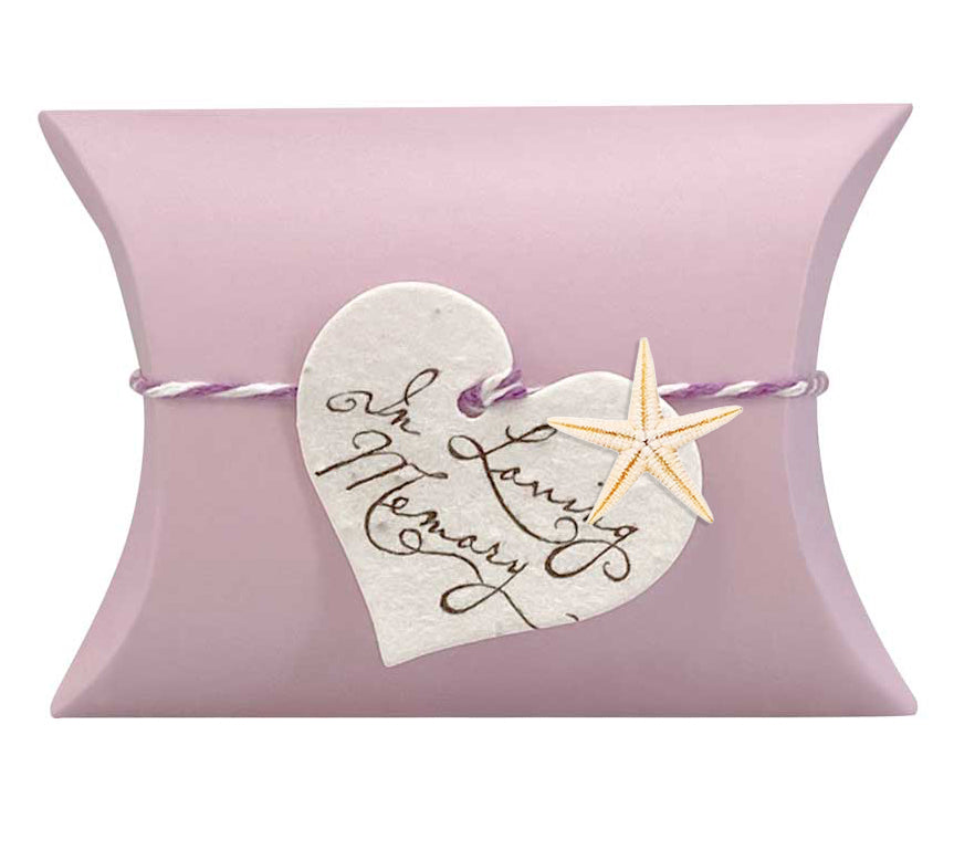 Starfish Tiny Aqua and Pink Peaceful Pillow® Bio Urns - In Loving Memory - Set of 2