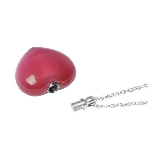 Cat's Eye Pink Ash Necklace Urn