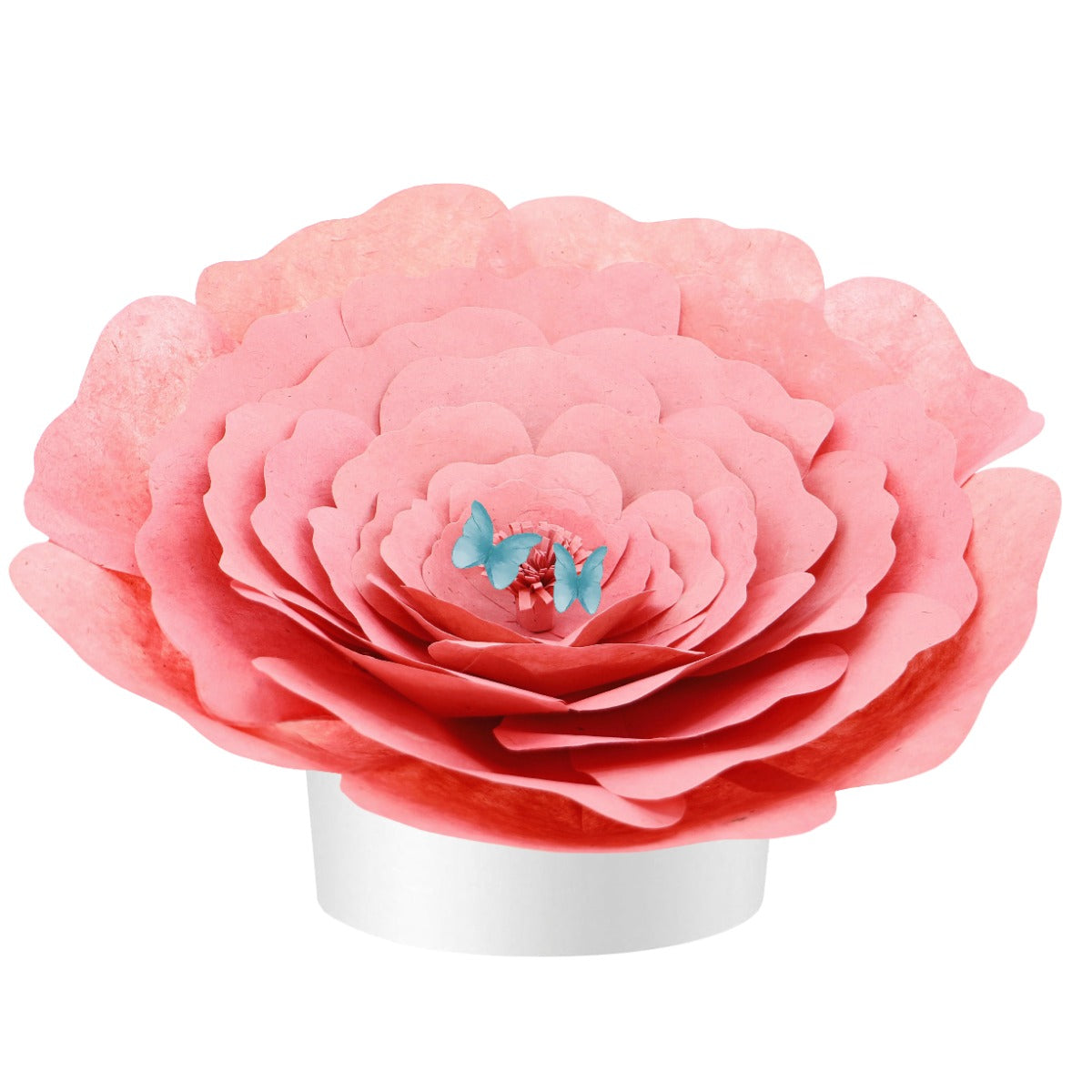 Pink Peaceful Petal® Flower Water Burial Adult or Companion Urn - Blue Butterfly Option