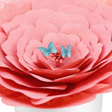 Pink Peaceful Petal® Flower Water Burial Adult or Companion Urn - Blue Butterfly Option