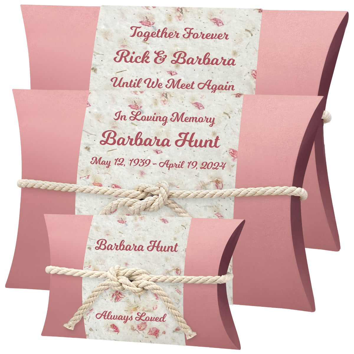 Pink Petals Peaceful Pillow® Water Burial Cremation Urn - Biodegradable Water Burial At Sea Urn - Ocean Wide River Urn