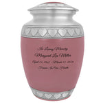 Pink Hearts Pewter Medium Urn - Tribute Wreath™ - Pro Laser Engraving