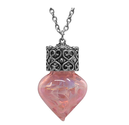 Pink Swirl Heart Teardrop Cremation Jewelry