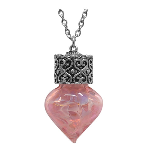 Pink Swirl Heart Teardrop Cremation Jewelry