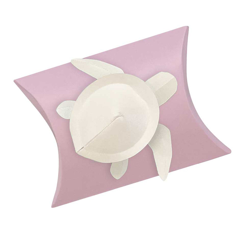 Set of 2 - Pink turtle mini pillow urns