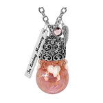 Pretty Pink and White Hearts Glass Cremation Urn - Love Charms® Option
