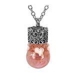 Pretty Pink and White Hearts Glass Cremation Urn - Love Charms® Option