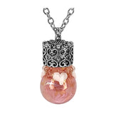 Pretty Pink and White Hearts Glass Cremation Urn - Love Charms® Option