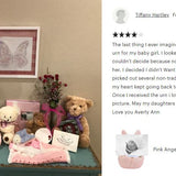 Pink Angel Wings Preemie Infant Urn - Plate Option