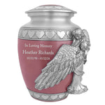 Medium, Youth or Pet Wings of an Angel Pink Hearts Urn - Pro Laser Engraving