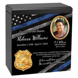 Police or Private Detective Cremation Urn - Thin Blue Line