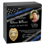 Police or Private Detective Cremation Urn - Thin Blue Line