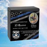 K-9 Officer Police Dog Cremation Urn - Thin Blue Line