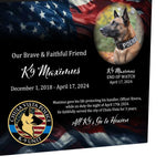 K-9 Officer Police Dog Cremation Urn - USA Flag