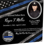 Uniformed & State Police Officer Cremation Urn -  Thin Blue Line