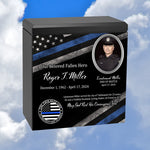 Uniformed & State Police Officer Cremation Urn -  Thin Blue Line