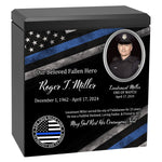 Uniformed & State Police Officer Cremation Urn -  Thin Blue Line